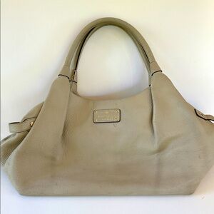Kate Spade Beige Leather Tote Bag